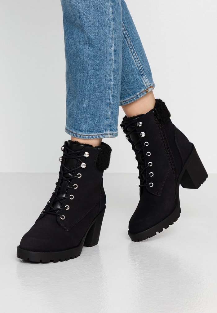 Bottines Anna Field Plateforme Block heel platform Zip UP Noir Femme | ZWM-8318167